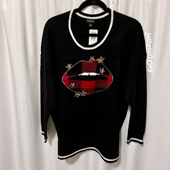 SET: Torrid Stars Lips Pullover Sweater/Stars Tulle Skater Mini Skirt 1X - Picture 4 of 14